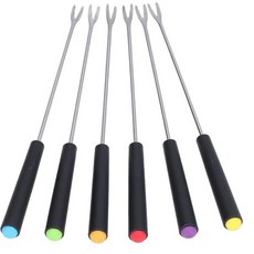 일본 직배송 퐁듀 포크 6 개 세트 스테인리스 긴 무늬 재사용 가능 치즈 바베큐 케이크 초콜릿 과일 오뎅 다기능 가정용 업무용