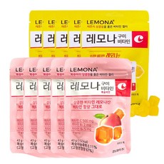 경남제약 레모나 구미 비타민 레몬맛 5봉지 + 복숭아맛 5봉지 세트, 43g, 10세트