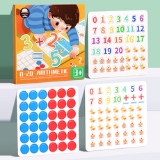 숫자놀이 수학보드 교구 세트 수세기 덧셈뺄셈 몬테소리 학습완구, 128피스, 1세트