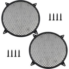 UBANU 12인치 스피커 그릴 커버 2팩 ABS 메쉬 원형 서브우퍼 장착 나사 포함 호환, 10 inch
