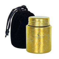 純鈦茶葉罐 隨身茶葉密封罐 旅行小茶罐 彩色鈦防潮儲物罐, 金, 1個