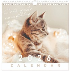 寶貝龍 晴天 2026年 A4掛曆 - 貓咪主題, 1個, 2026年方形貓咪掛曆中-美短貓