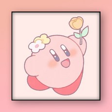 DIY 디지털 유화 핸드메이드 컬러 채우기 별의 커비 거실 그림, A338, 20*20【원목내부프레임】, 1개