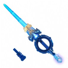 火旋槍 組合玩具，附帶火花特效、燈光與音效，可變換長槍形態, 1個, 藍色【二合一】火旋槍,30個火花石