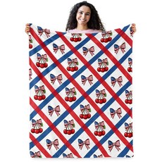 체리 담요 여아용 체리 선물 여아용 방 장식을 위한 부드러운 담요 아늑한 담요 유아 청소년 소파 침대를 위한 크리스마스 생일 선물 152.4 x 127cm60 x 50인치, Cherry Blanket Red