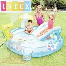 모나카러버 인텍스 공룡 미끄럼틀 분수 풀장 에어수영장