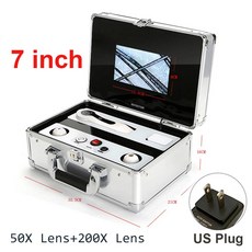 10 인치 HD 두피 감지기 모낭 테스트 및 피부 분석 돋보기 50/200X 용 디지털 헤어 스킨 분석기 현미경, US Plug