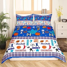 Feelyou 비행기 이불 커버 세트 아동용 만화 항공기 침구 귀여운 아기 소년 소녀 베개 1개 트윈 182705, 멀티 1