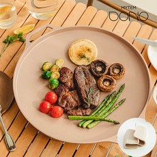 MYTEM IH電磁爐陶瓷塗層圓形料理盤 36cm+矽膠握把, 36cm紅豆糕