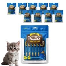프리미요 미니롤롤 고양이간식 소세지 퓨레 8P, 참치맛, 80g, 10개