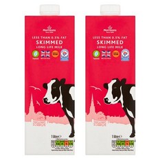 Morrisons 영국 모리슨 저지방 우유 멸균 바리스타 커피용 0.5%, 1L, 2개, 1L