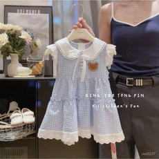 女童夏季連衣裙兒童洋氣裙子時尚潮流學院風格公主裙中小童涼爽格子