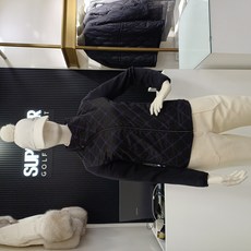 슈페리어골프 겨울여성 퀼팅자수 언발란스 집업 방풍 점퍼-pt