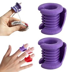 루베이 다기능 뜨개질 조절 링 정확한 실 컨트롤 엉킴 방지 장력 조절손가락 보호 수공/뜨개/봉바늘, 2개, 자주색