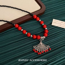 原住民復古拼色珠子設計項鍊, 1個