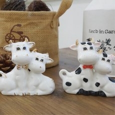 귀여운 흰색 소커플 도자기장식품 유치원 개업선물 농장 행운, 화이트소, 화이트소