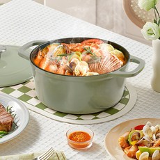 즈윌링 에나멜 코팅 주물냄비, 그린, 1개, 24cm