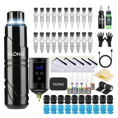 타투 미니프린터 충전식 셀프 전사기 문신 프린터 무선, 모델 C 신세라믹 2번 세트 (블랙), 기본 색상