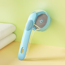 708090 반려견 고양이 목욕 전용 실리콘 솔 샤워 마사지 때밀이 펫 전용 용품, 1개, 블루19*8.5
