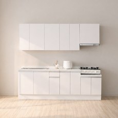 헤이어집 코어 스톤 인조대리석 싱크대 상하부장 2400 세트 A / B, 1_4 2400 풀세트A(상판화이트/1200개수대 좌)