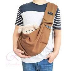 로즈밀 애견 슬링백 브라운 강아지슬링 애견슬링백