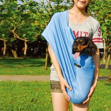 寵輕鬆 寵物背巾ayumi新款透氣束口袋鼠媽媽袋外出袋(買一送一)安心安全分離焦慮適用, 紅色,M, 1個