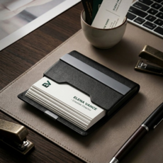 미리모아 명함 보호 휴대용 명함케이스, 1개, 블랙