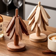 3단트리 냄비받침 원목 우드 캠핑 접이식 냄비받침대 집들이선물 답례품 유료 대나무, 1개, 네추럴