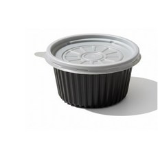 스완 105파이중 검정색 밥 국그릇 용기 300ml + 뚜껑, 100개, 1세트
