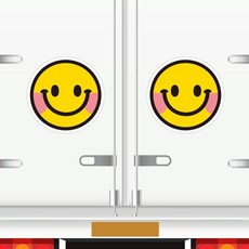 자동차 추돌방지 화물차스티커 대형 280x280mm 스마일 고휘도 육각반사 대형차량 화물 야간스티커+그래Shop, 빠른배송, 1개