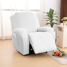 방수 리클라이너 커버 1인용 패드 분리형 천갈이 덮개, 1개, 밀크실크 밀키화이트