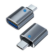 OTG帶指示燈轉接頭 TYPE-C轉USB3.0 特斯拉適用 手機隨身碟PC筆電數據傳輸充電, Typec 轉USB母轉接頭【隨機色】, 1個