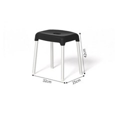 신발장 식탁의자 가정용 낚시의자 분해가능 원형의자, 퓨어블랙 40cm