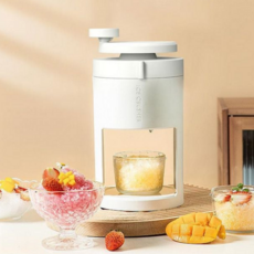 수동 빙수기 핸드 간편 얼음갈이 가정용 빙수기 휴대용 팥빙수 만들기 제빙기 크러셔 옛날 간식 여름, 본품+얼음틀set