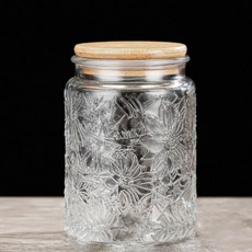 유리 보관통 밀폐용기 밀페용기 빈티지감성 잡곡 원형 보관용기 커피 89426EA 1(ea), 1개