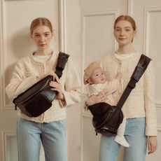 미카 허그 슬링 백 아기띠 힙시트 국민 베이비 캐리어 벨트 가방 휴대용 임신선물, 올블랙