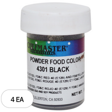 셰프마스터 지용성 가루 식용색소 블랙, 3g, 4개