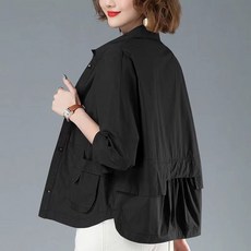 봄 여름 여성 재킷 캐주얼 얇은 셔츠 넥 쇼트 중년 엄마 카디건 코트