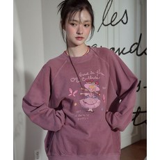 꼼파뇨 쁘띠릴리 레글런 피그먼트 맨투맨 더스티핑크