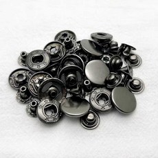 똑딱이 액세서리 압력 똑단추 공예 펀치 바느질 재킷, 1개, 12.5mm633/공구O건메탈(구리)10세트