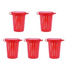 5Pc 낚시 미끼 케이지 물고기 미끼 먹이 바구니 홀더 플라스틱 미끼 양동이 수영 먹이 바구니 낚시 도구 내구성, 빨간., 원피스 미끼 컵