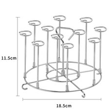 DFMEI 空氣炸鍋架烤箱架 吊烤架304不鏽鋼烤箱免翻面籤子爐架烤串架, 1個, 304小號12針加厚款【盒裝】:如圖
