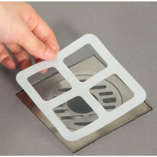 排水孔貼片 10x10cm 細密網格防毛髮堵塞 紗窗修補貼 多用途地漏貼, 排水孔貼片（12入裝）
