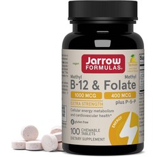 재로우 Methyl B-12 1000mcg & Folate Lemon Flavor 400mcg 츄어블 타블렛, 1개, 100정