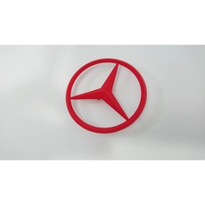 圓夢工廠 賓士 Benz 鍍鉻星標 logo mark 同原廠款式 直徑7cm A2037580058 質感紅, 1個