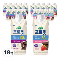 셀렉스 프로핏 음료 모카초콜릿 + 딸기초코, 18개, 250ml