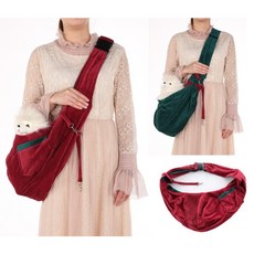 애완동물 외출 크로스 애완동물 가방 휴대용 조절 어깨끈 양면 등 애완동물 고양이 개 가방, 진홍, 1개