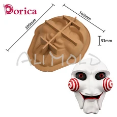 3D 광대 해골 마스크 무스 케이크 몰드 초콜릿 실리콘 DIY 할로윈 유령 석고 모델 주방 제빵기 액세서리, 01 빠른  Mainland, 04 MC 474