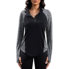 Addigi 여성용 1/4 지퍼 운동 상의 긴소매 풀오버 운동 러닝 요가 하이킹 빠른 건조 UPF 50+ 자외선 차단 셔츠 2024 라이트 카키.