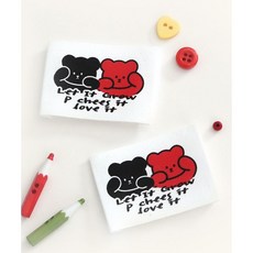 퀼트스타 곰돌이 친구들 베어 면라벨_블랙&레드(대), 2개